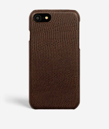 iPhone 7/8/SE Leather Case Lizard Brown 