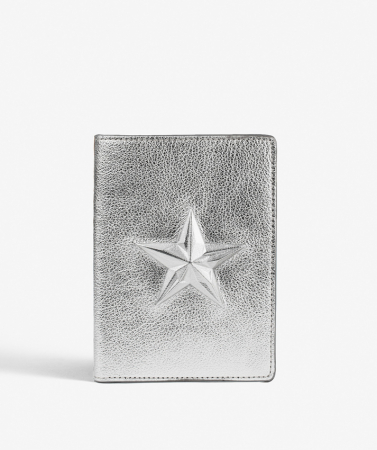 Passport Cover Star Metallic Silver 