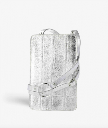 Smart Crossbody Väska Croco Silver
