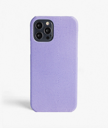  iPhone 12/12 Pro Mobilskal Läder Lizard Lavendel Lila