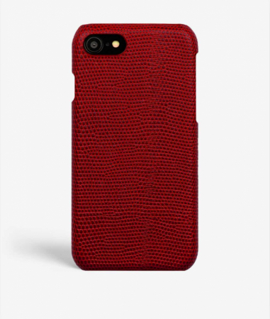 iPhone 7/8/SE Mobilskal Läder Lizard Röd