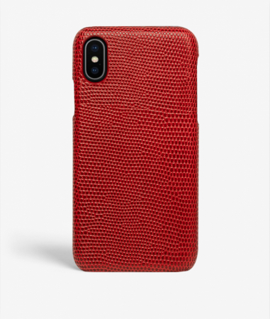 iPhone Xs Max Mobilskal Läder Lizard Röd
