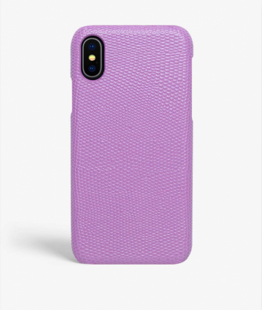 iPhone Xs Max Leather Case Lizard Violet