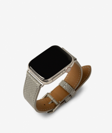 Apple Watch Armband Läder Lizard Grå