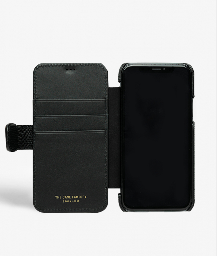 iPhone 11 Pro Leather Card Case Croco Black