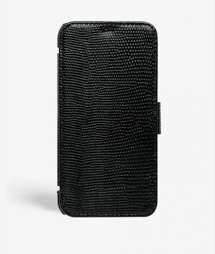 iPhone 11 Pro Plånboksfodral Läder Lizard Svart