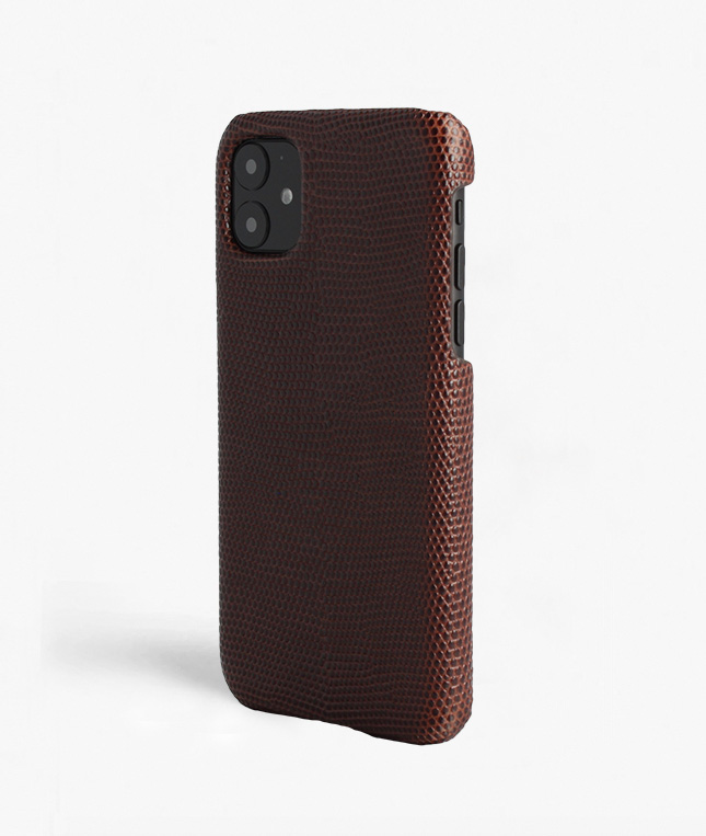 iPhone 11 Leather Case Lizard Brown