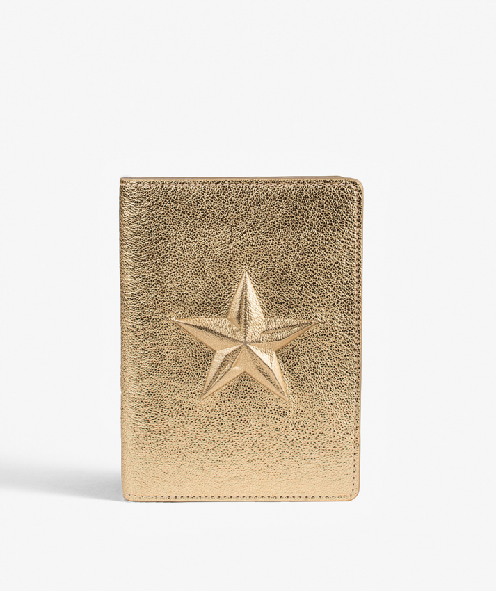 Passport Cover Star Metallic Gold 