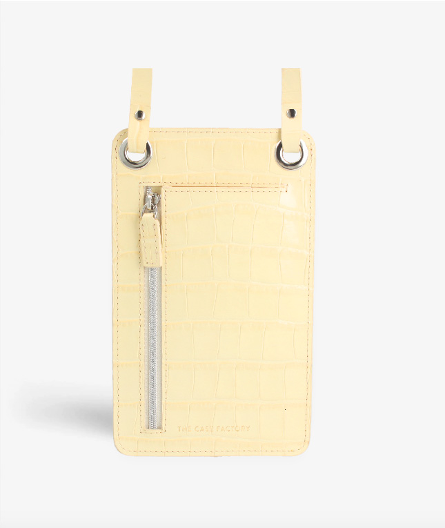 Smart Crossbody Bag Croco Pastel Yellow