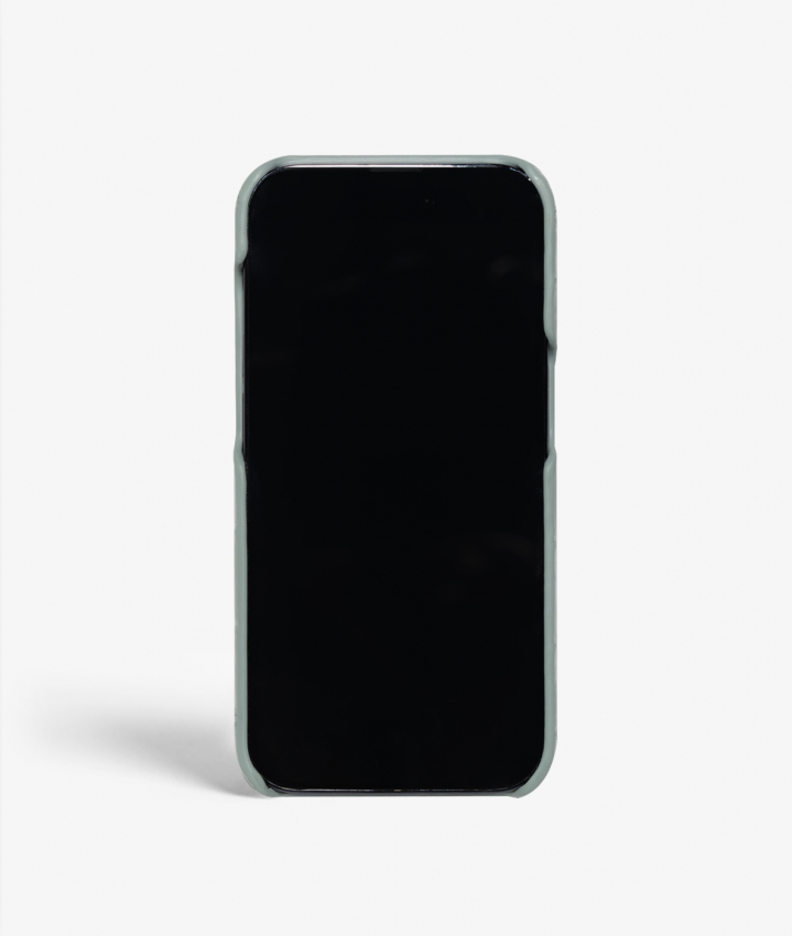iPhone 14 Pro Mobilskal Lder Croco Pastell Teal