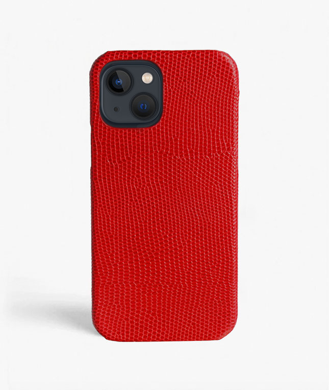 iPhone 13 Mini Leather Case Lizard Red