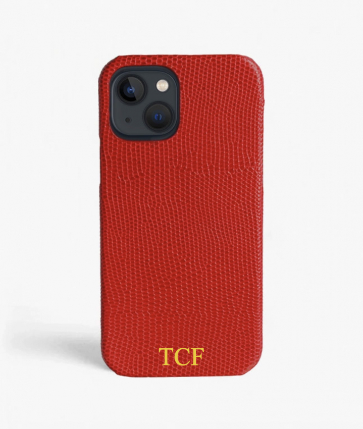 iPhone 13 Leather Case Lizard Red