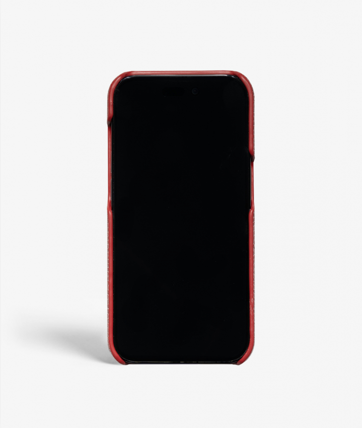 iPhone 14 Pro Leather Case Lizard Red