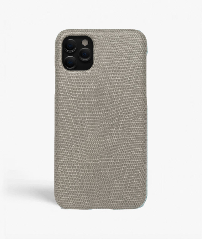 iPhone 11 Pro Leather Case Lizard Grey