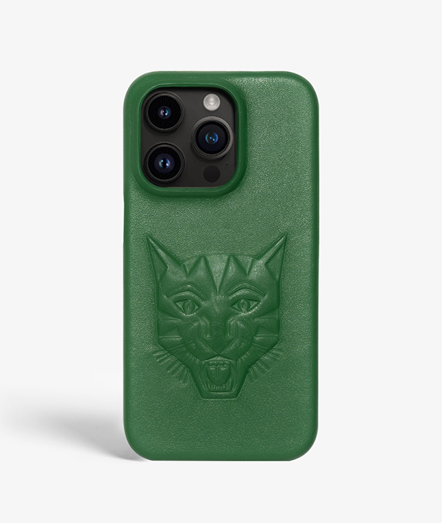 iPhone 14 Pro Max Leather Case Tiger Green