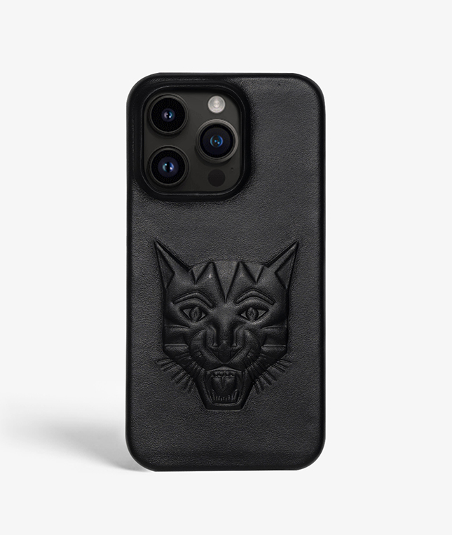 iPhone 14 Pro Max Leather Case Tiger Black