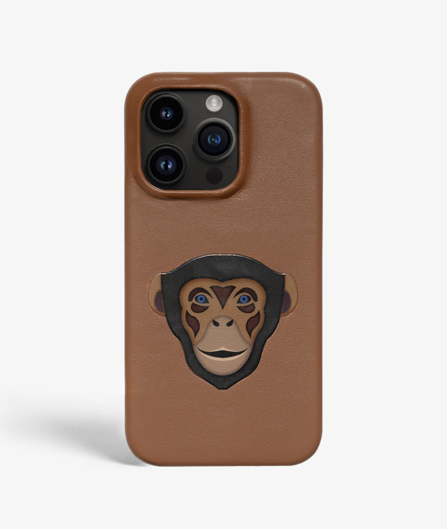 iPhone 14 Pro Max Mobilskal Lder Monkey Dark Brown
