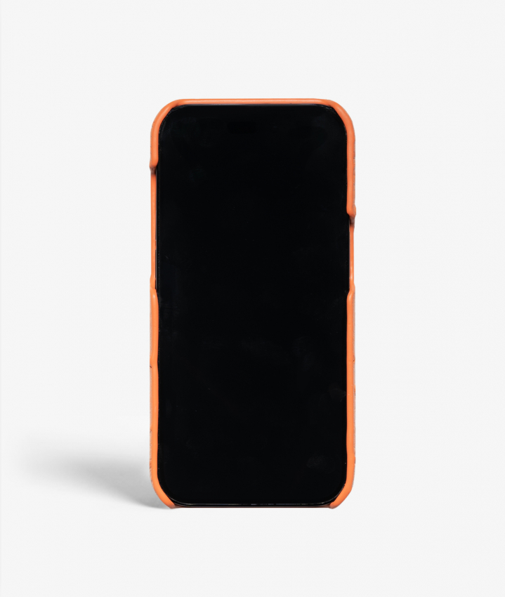 iPhone 14 Pro Leather Case Ostrich Orange